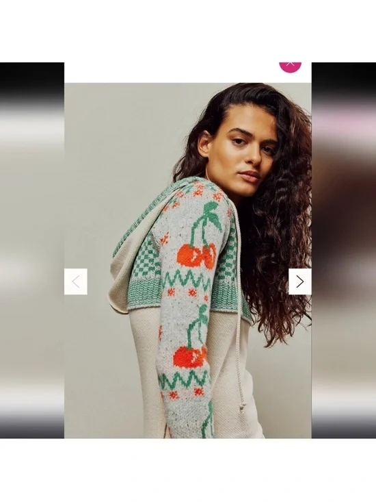 Free People We the Free Cherry Cola Swit Cuff Thermal with Hood - Picture 1 of 10